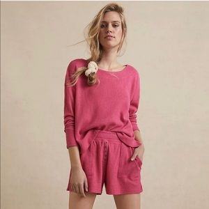 New Anthropologie Pink Waffle Lounge Set